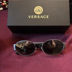 Versace Black Oval Sunglasses